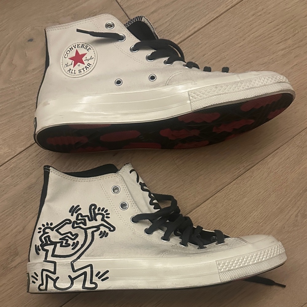 Keith Haring x Converse Chuck 70 High-Top Sneakers – Art Collab – Rare - size 10